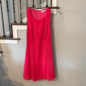Sleeveless Hot Pink A-Line Dress